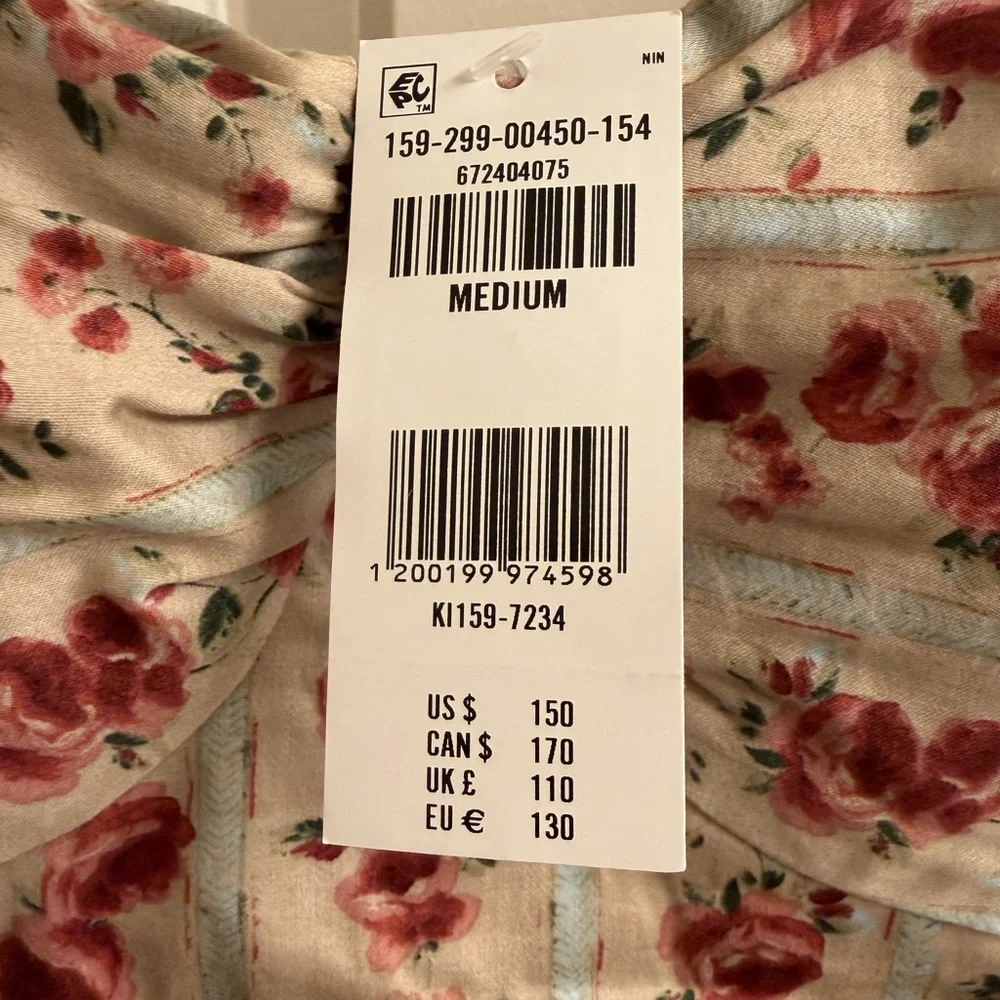 Abercrombie & Fitch Cream Maxi Dress with Pink Floral Print